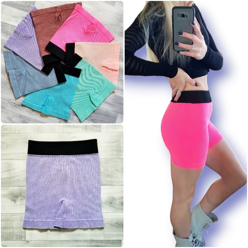 NEW Zenana Ribbed Seamless Short in Lavender